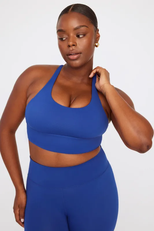 SkinLuxe Longline Tank Sports Bra - Cobalt Blue sold by TALA