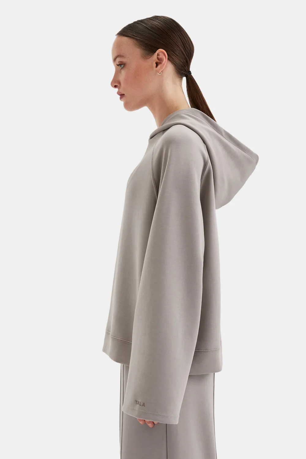 SoftSmart Flared Sleeve Hoodie - Pebble sold by TALA product image thumbnail 3