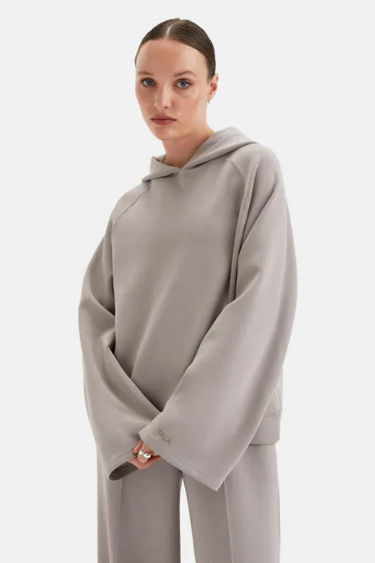 SoftSmart Flared Sleeve Hoodie - Pebble sold by TALA