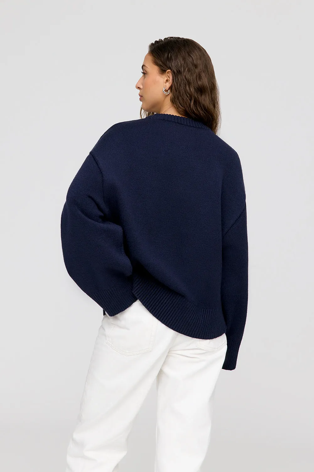 T LOGO KNIT SWEATER - NAVY AND RED sold by TALA product image thumbnail 3