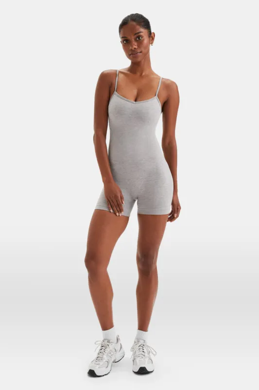 Sculpt Seamless Scrunch Unitard - Light Grey Marl sold by TALA