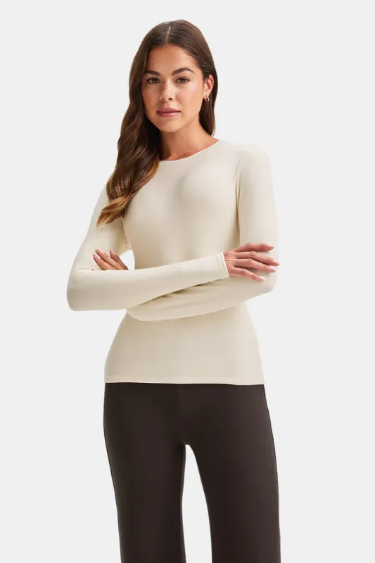 365 Sculpting Lounge Top - Buttermilk sold by TALA