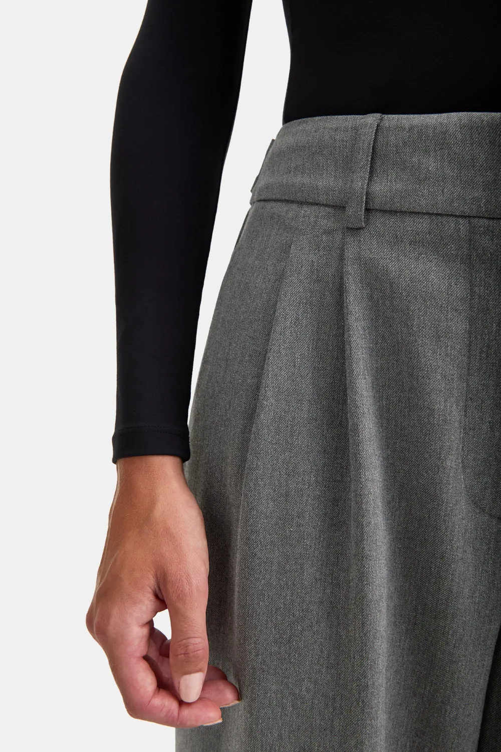 Everyday Tailoring Wide Leg Trousers - Charcoal Grey Marl sold by TALA product image thumbnail 4