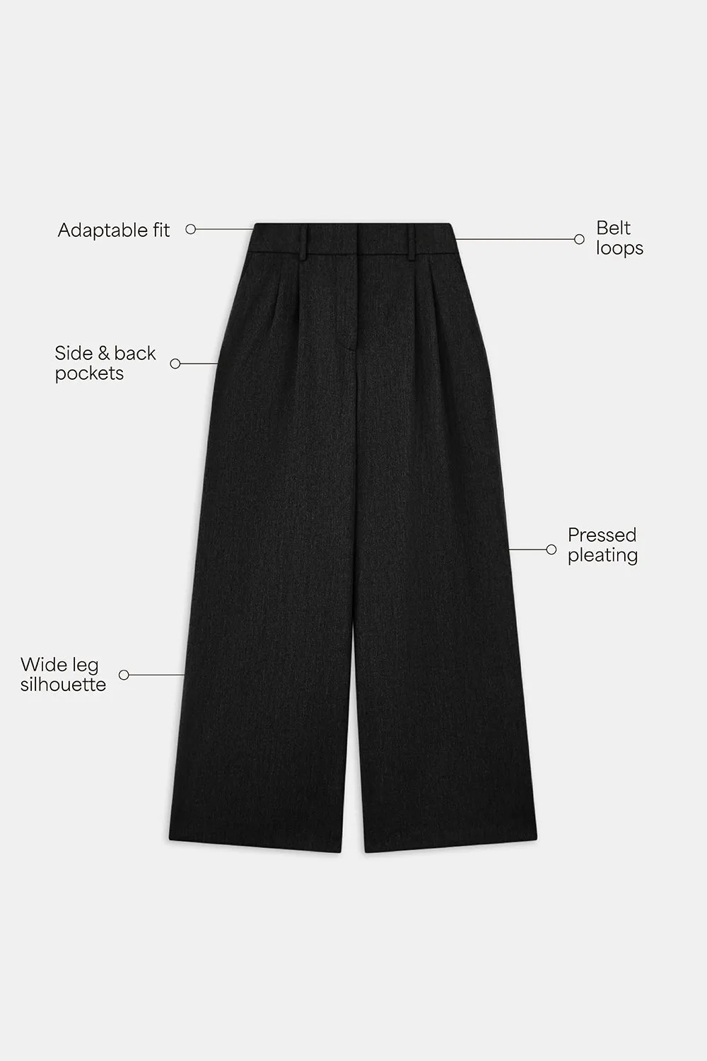 Everyday Tailoring Wide Leg Trousers - Black sold by TALA product image thumbnail 2