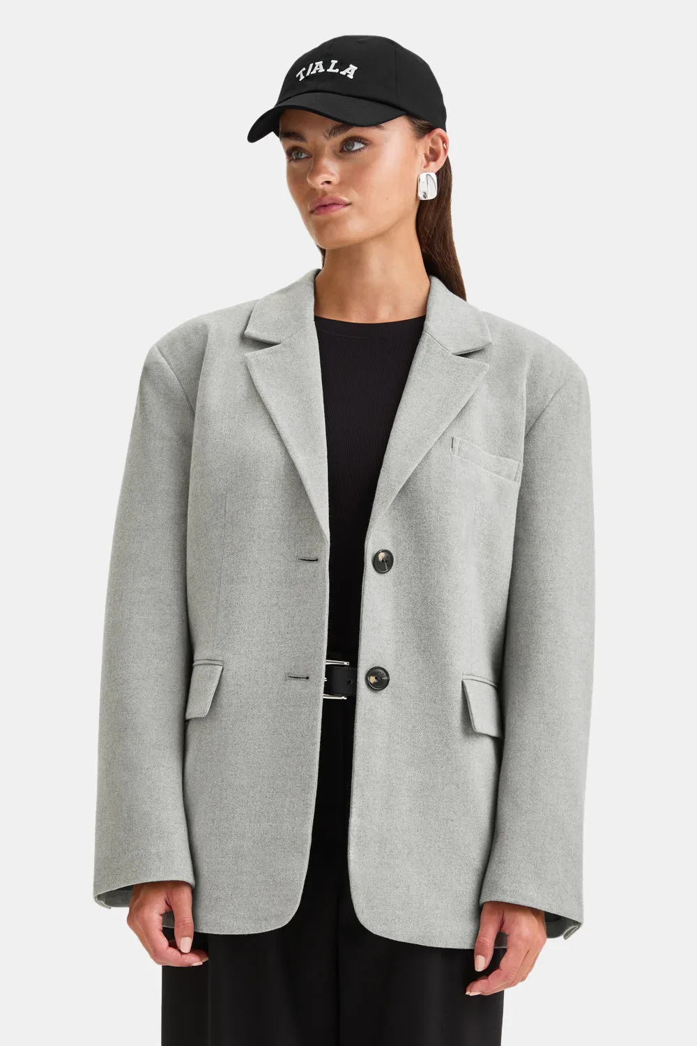 Everyday Tailoring Oversized Blazer - Iron Grey Marl sold by TALA product image thumbnail 5