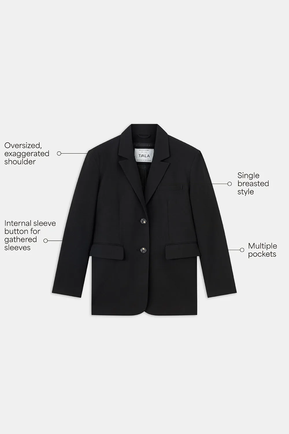Everyday Tailoring Oversized Blazer - Black sold by TALA product image thumbnail 2