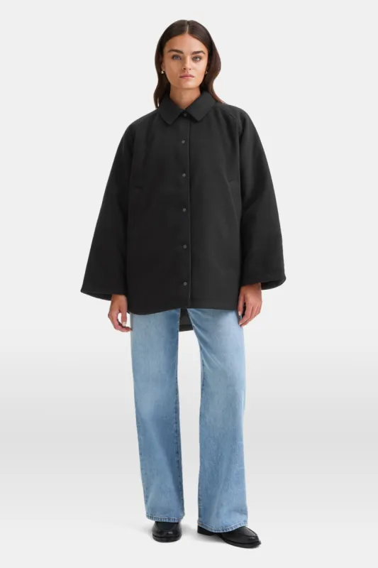 Quilted Reversible Barn Jacket - Black sold by TALA