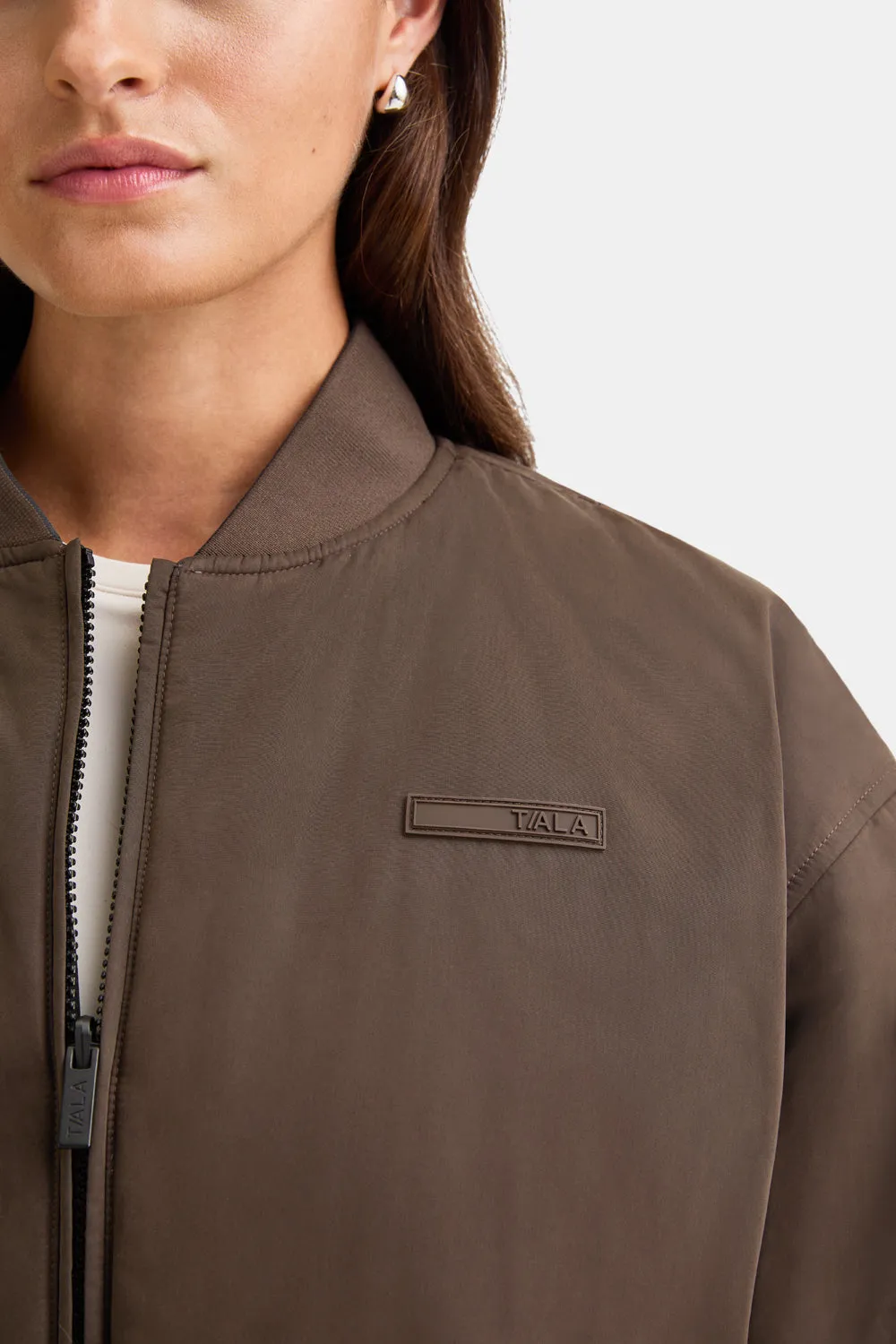 Reversible Oversized Bomber Jacket - Black And Espresso sold by TALA product image thumbnail 5