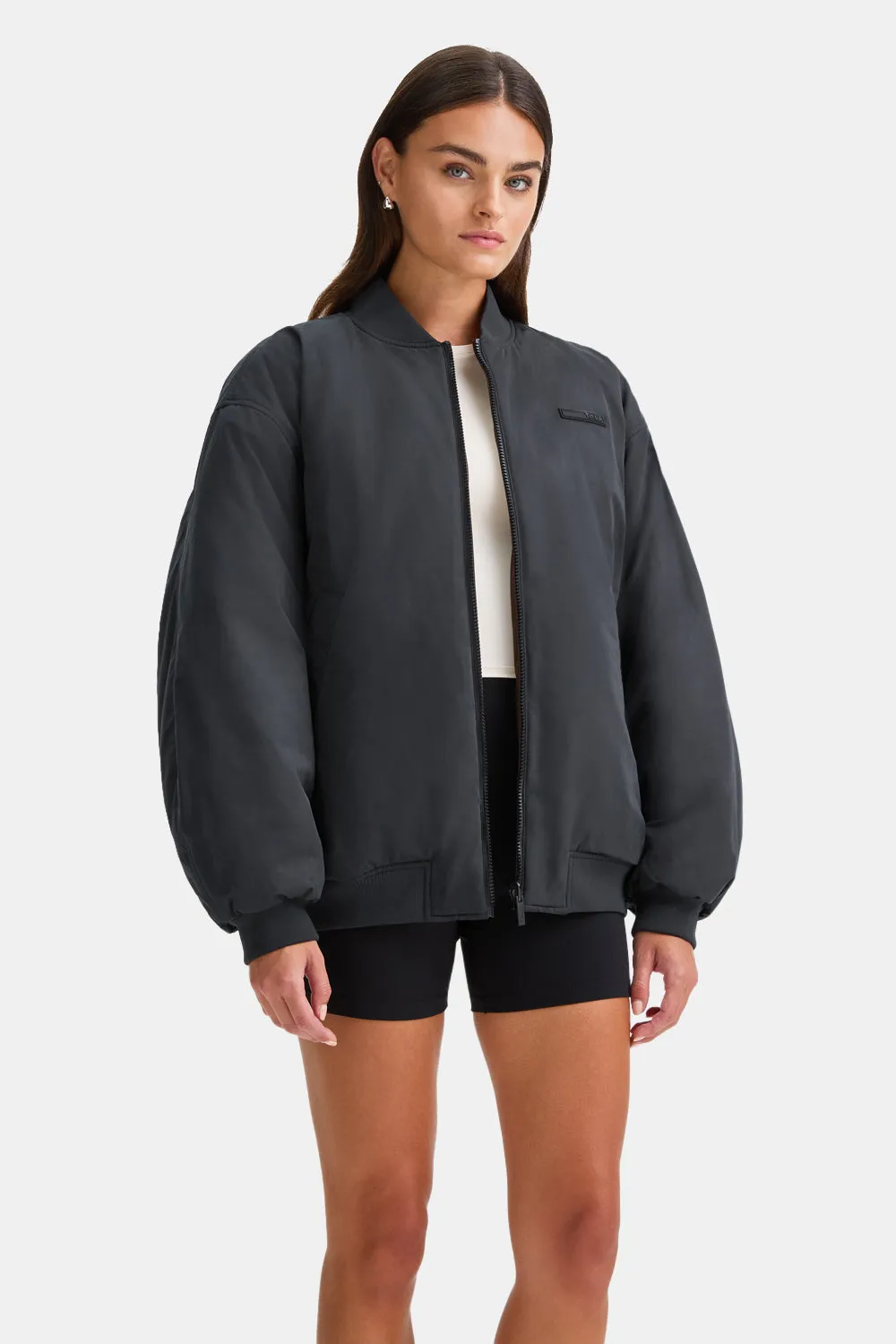 Reversible Oversized Bomber Jacket - Black And Espresso sold by TALA product image thumbnail 4