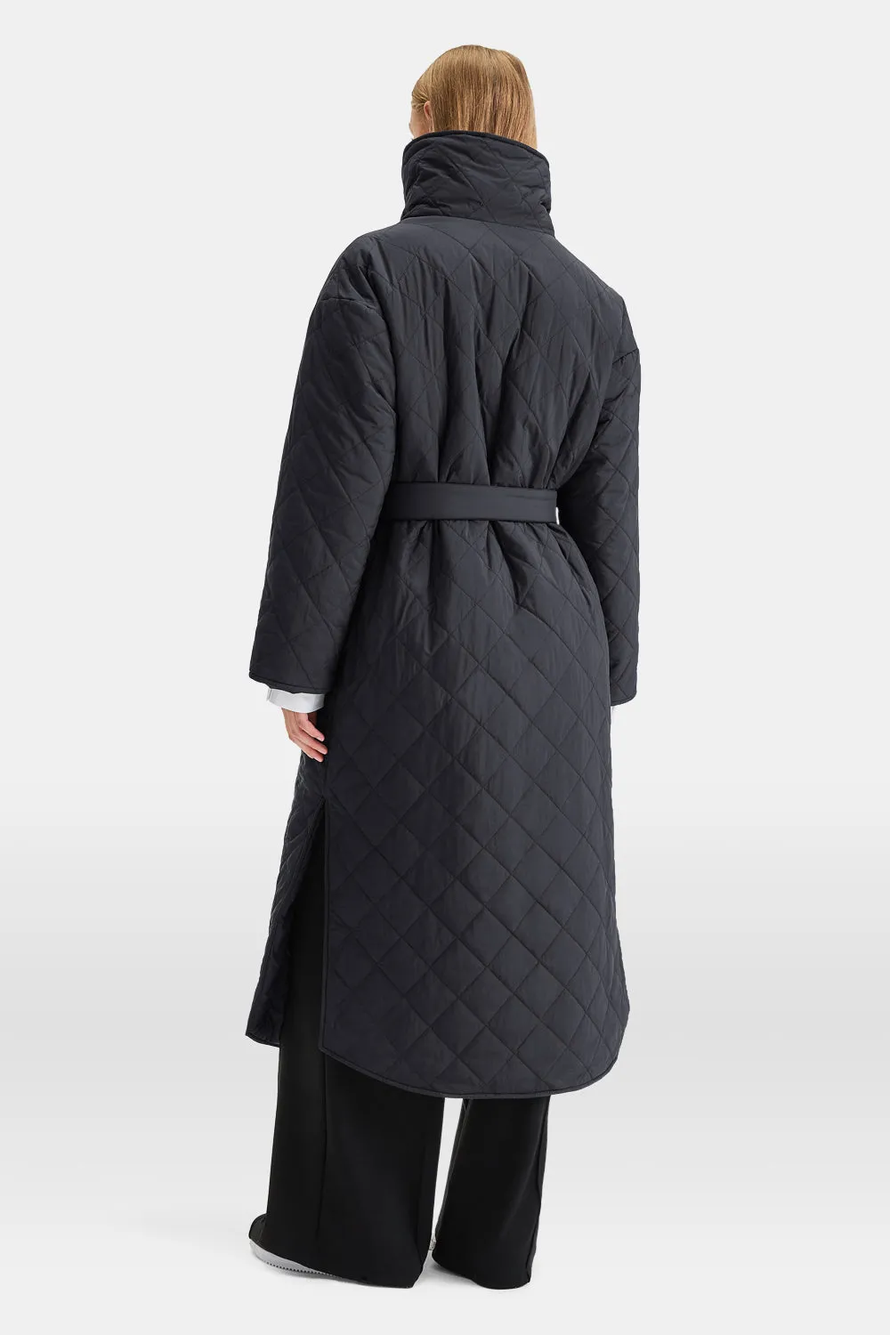Reversible Padded And Quilted Longline Everything Overcoat - Black sold by TALA product image thumbnail 4