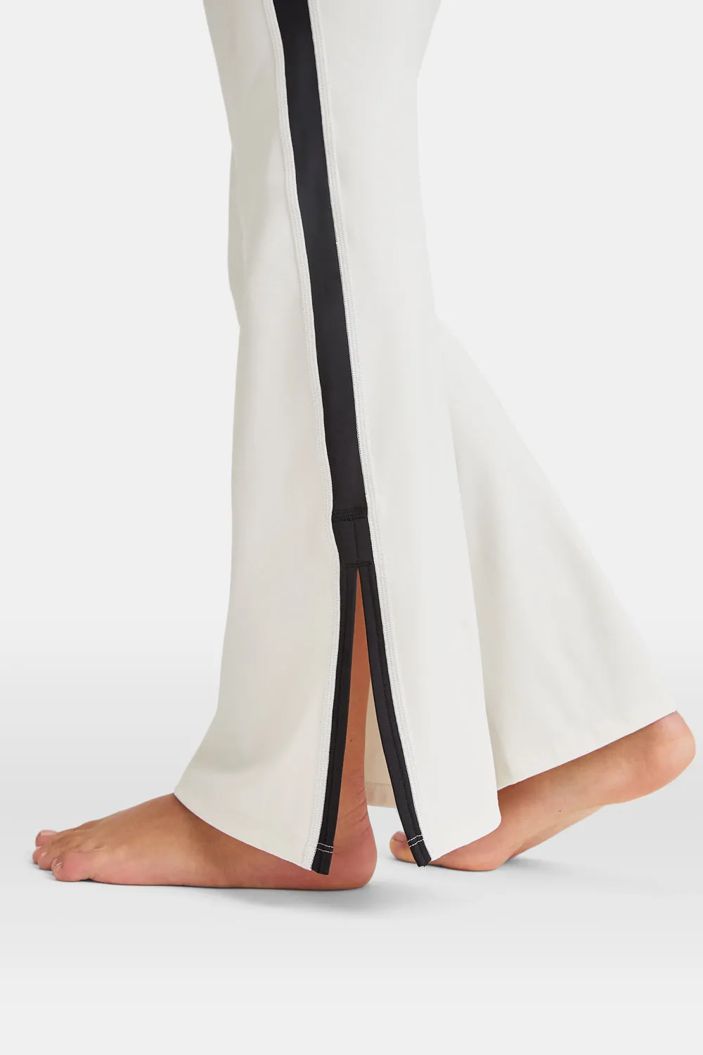 DayFlex Contrast Stripe Side Split Flared Yoga Pant No Front Seam - Ivory And Shadow Black sold by TALA product image thumbnail 3