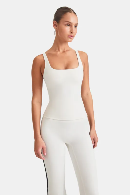 DayFlex Built-In Support Essential Square Neck Vest - Ivory sold by TALA