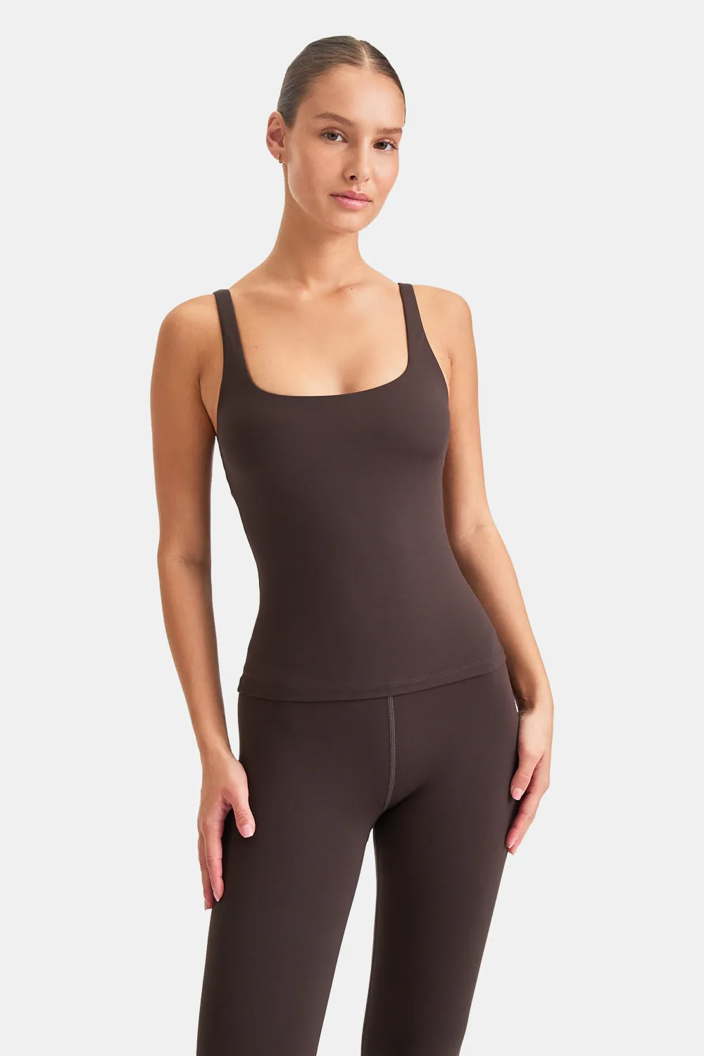 DayFlex Built-In Support Essential Square Neck Vest - Americano sold by TALA