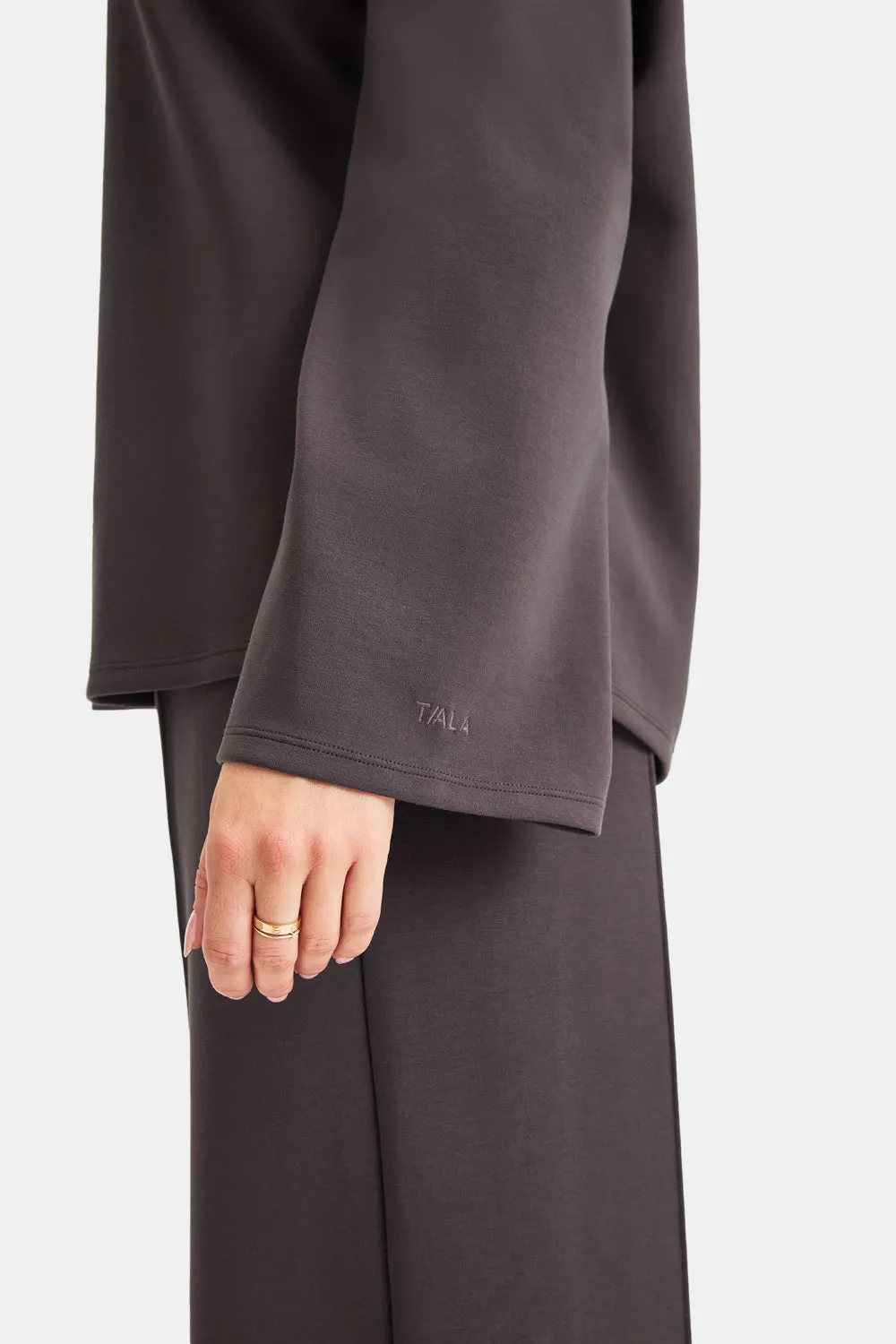 SoftSmart Funnel Neck Sweatshirt - Cocoa sold by TALA product image thumbnail 4