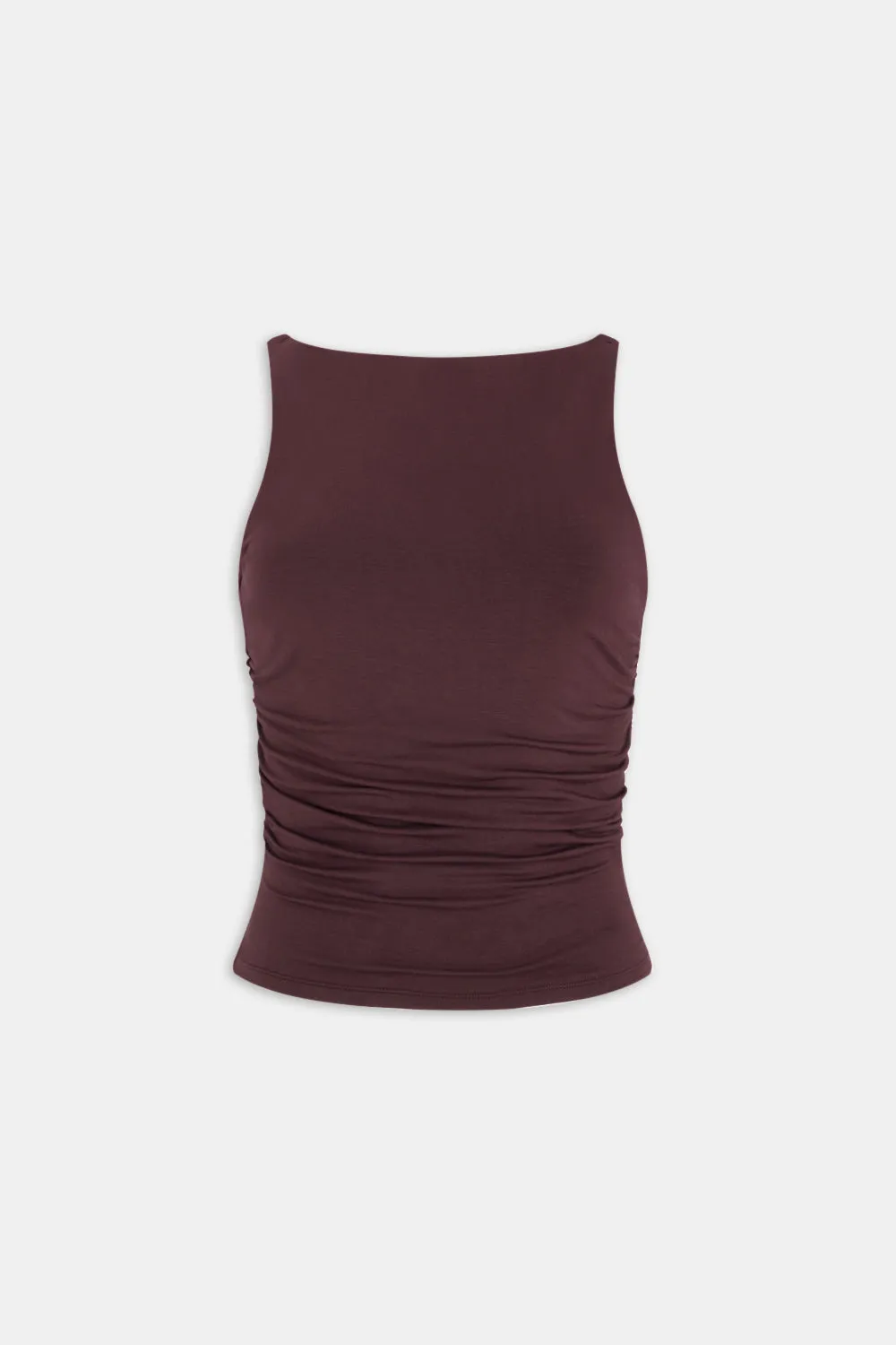 365 Ruched Side Boat Neck Top - Mulled Wine sold by TALA product image thumbnail 2