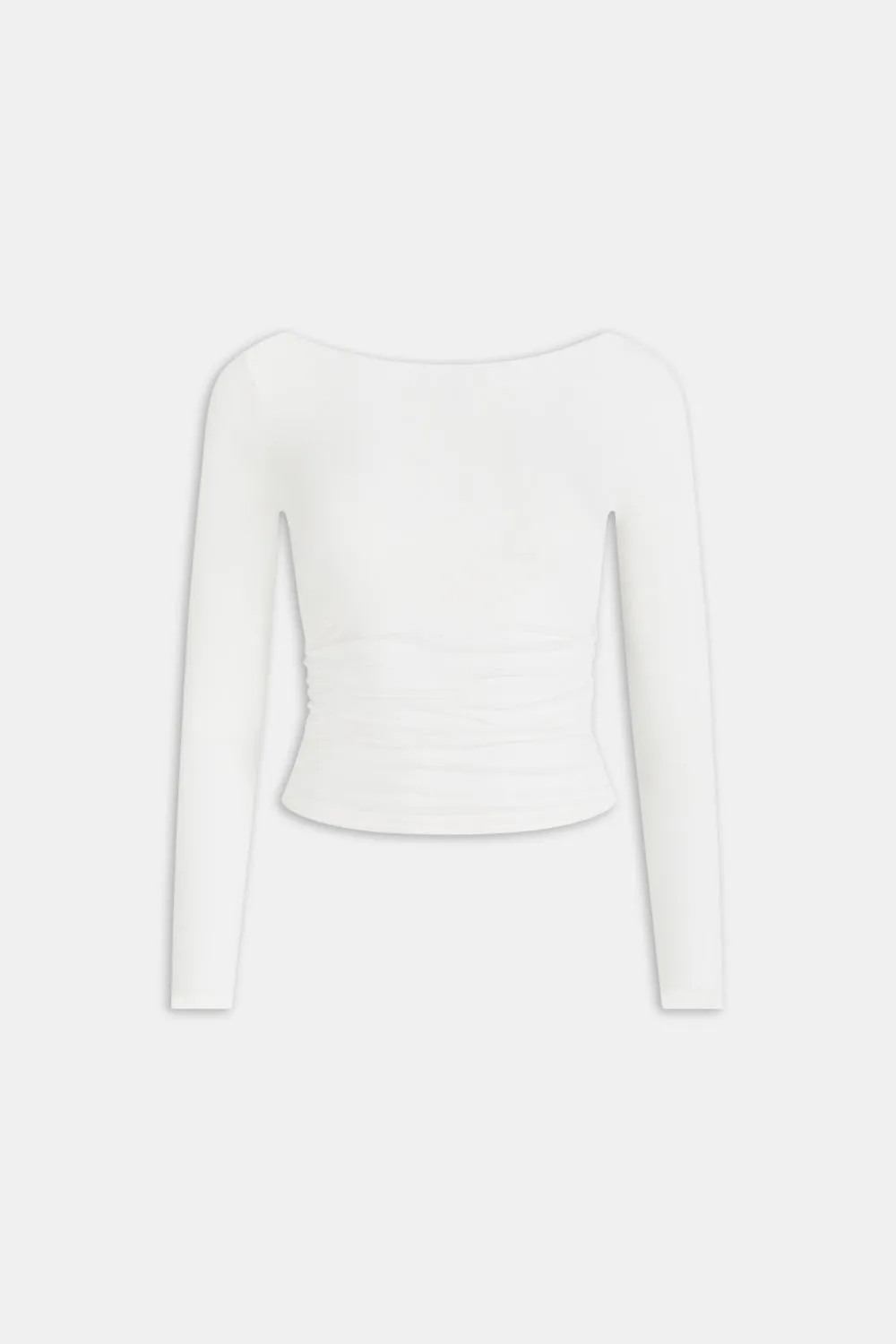 365 Ruched Side Open Back Long Sleeve Top - Coconut Milk sold by TALA product image thumbnail 3