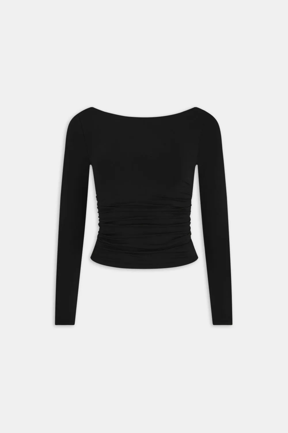 365 Ruched Side Open Back Long Sleeve Top - Shadow Black sold by TALA product image thumbnail 3