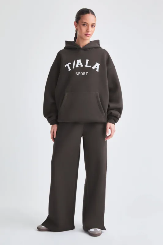 WIDE LEG CLUB LOGO JOGGER - AMERICANO sold by TALA