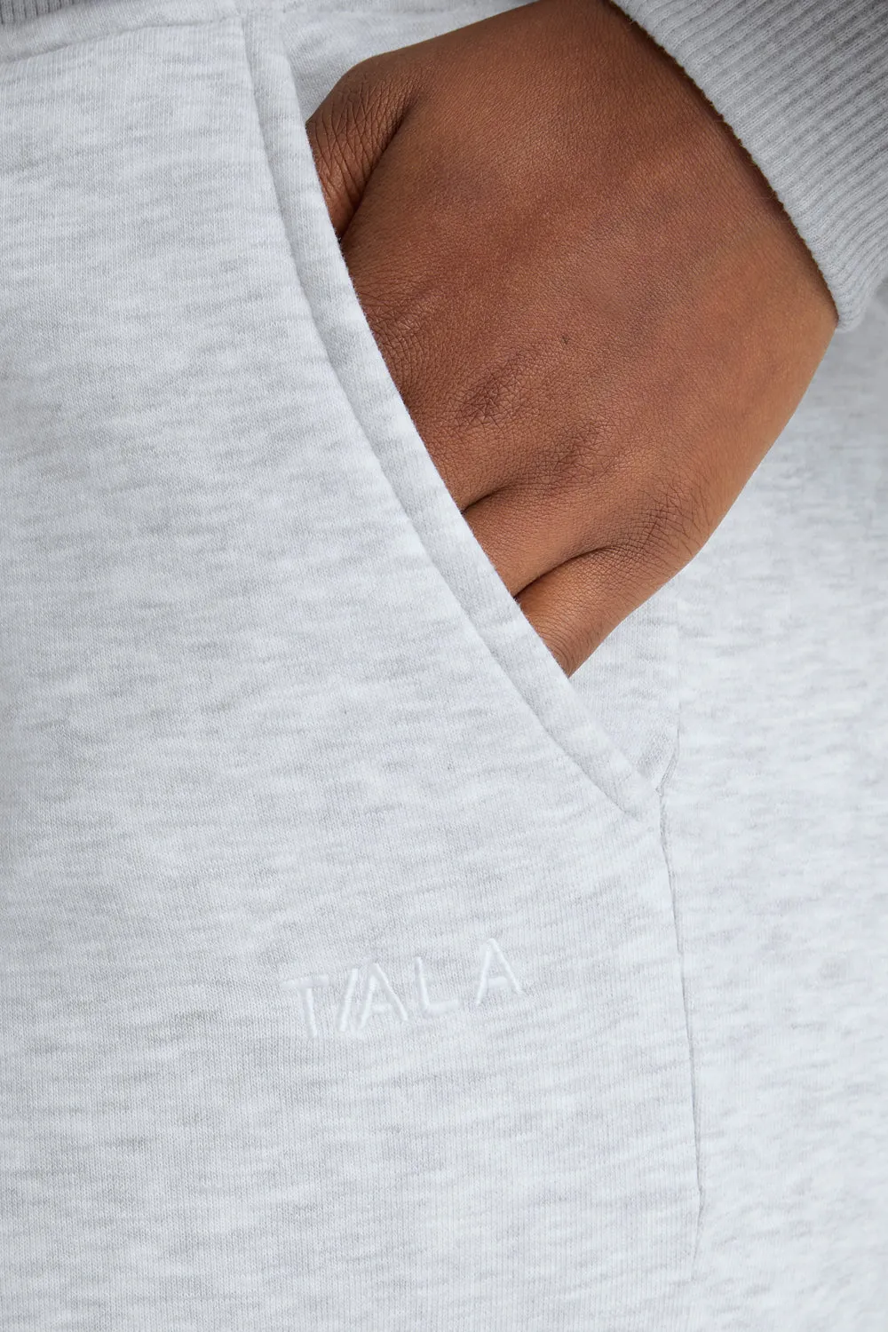 WIDE LEG CLUB LOGO JOGGER - GREY MARL sold by TALA product image thumbnail 4