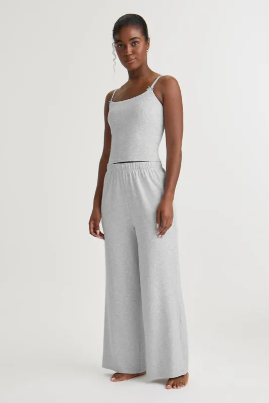 Soft Lounge Wide Leg Pyjama Bottoms - Grey Marl sold by TALA
