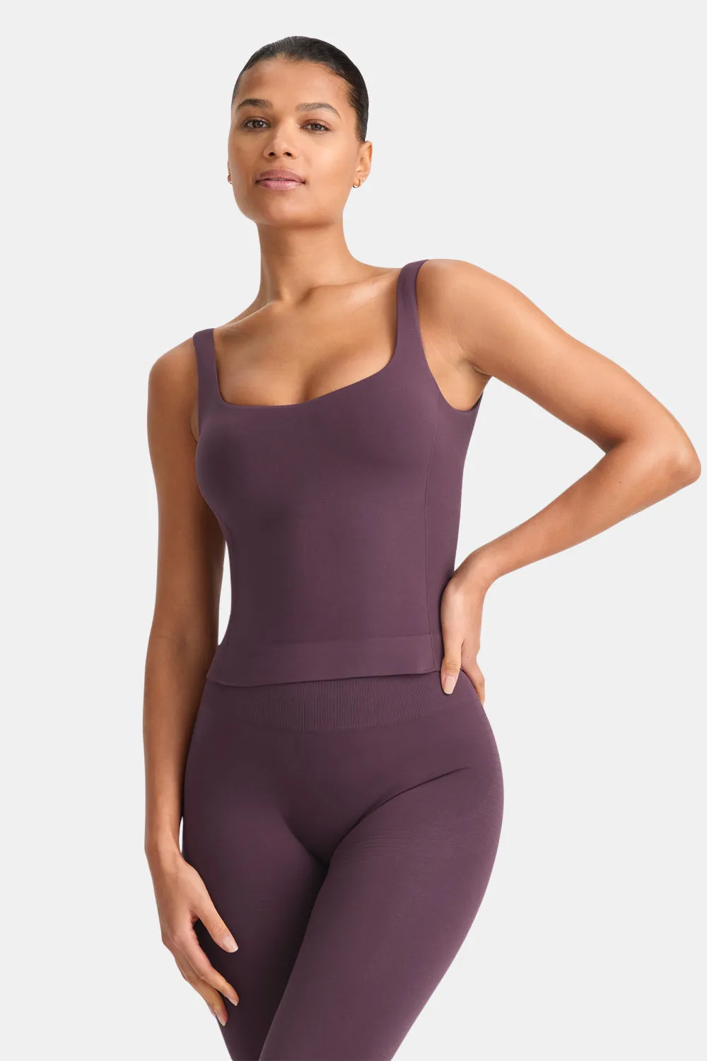 Sculpt Seamless Built-In Bra Vest - Plum Marl sold by TALA