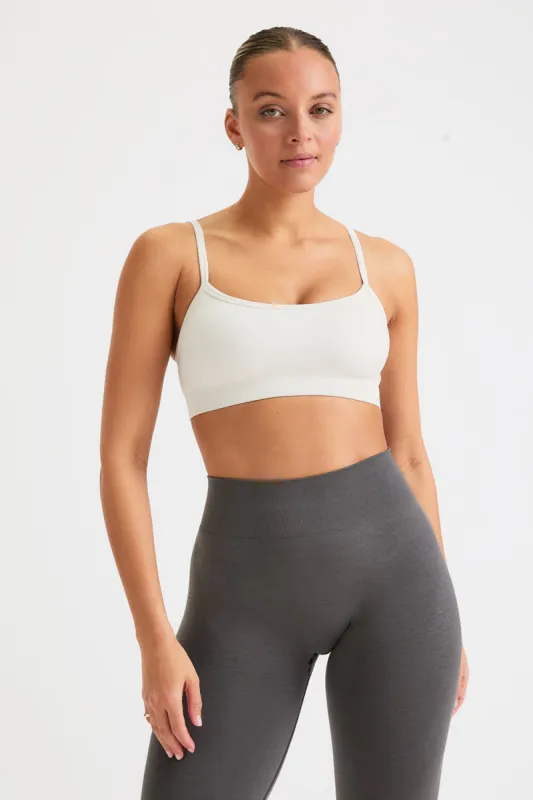 Sculpt Seamless Bandeau Sports Bra - Milk Marl sold by TALA