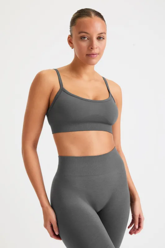 Sculpt Seamless Bandeau Sports Bra - Dark Olive Marl sold by TALA