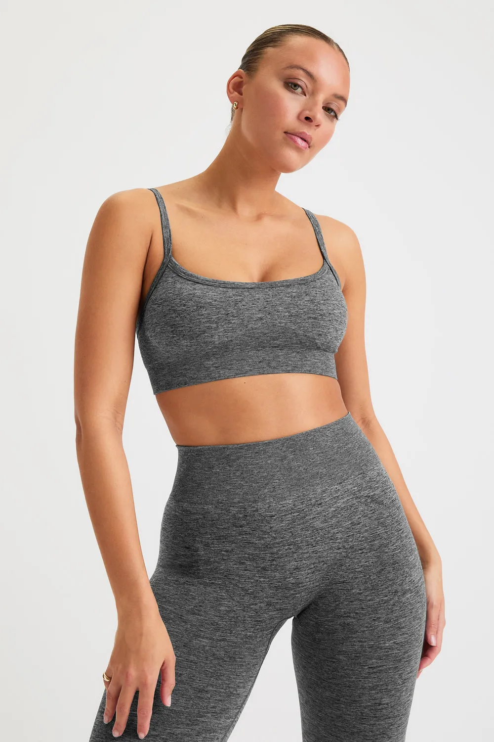 Sculpt Seamless Bandeau Sports Bra - Charcoal Marl sold by TALA