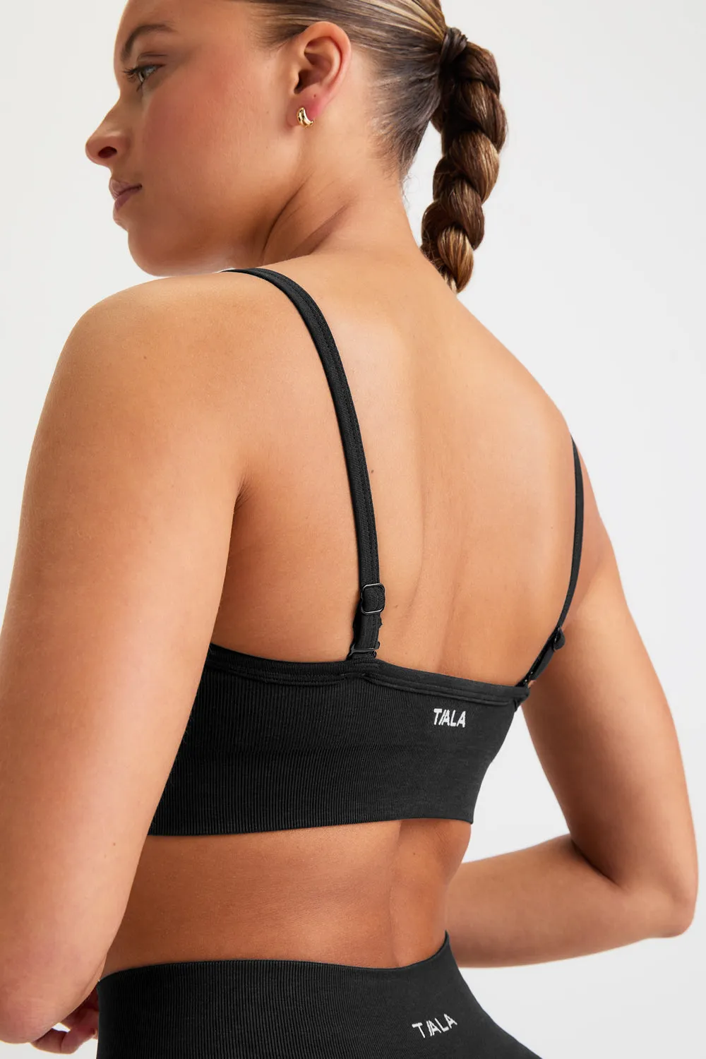 Sculpt Seamless Bandeau Sports Bra - Black Marl sold by TALA product image thumbnail 5
