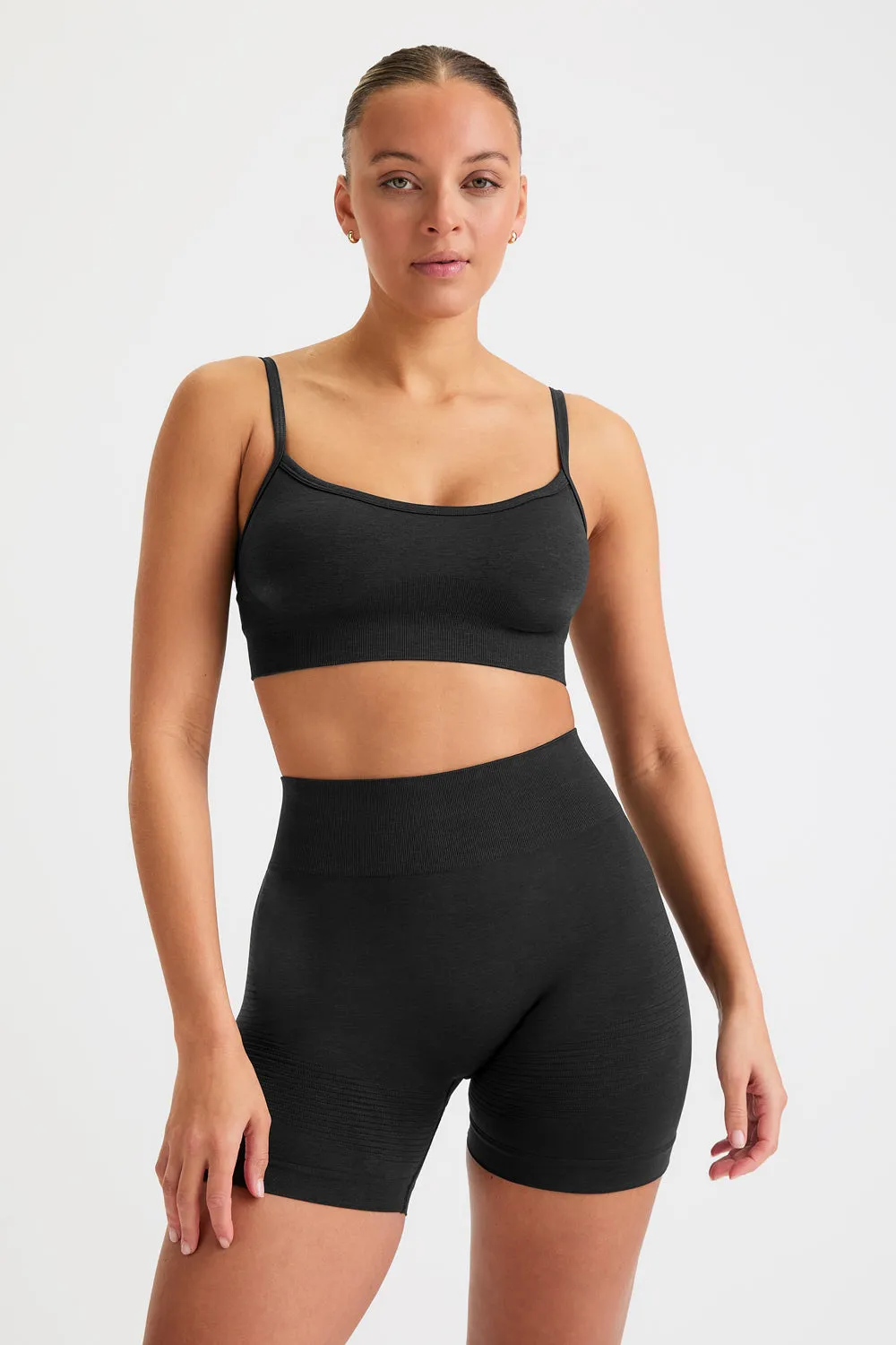 Sculpt Seamless Bandeau Sports Bra - Black Marl sold by TALA
