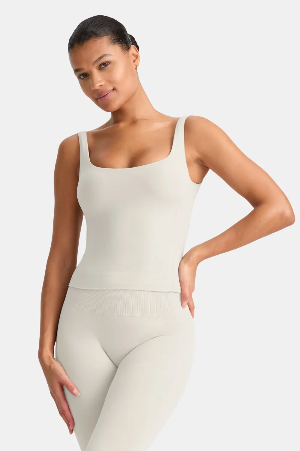 Sculpt Seamless Built-In Bra Vest - Chai Marl sold by TALA