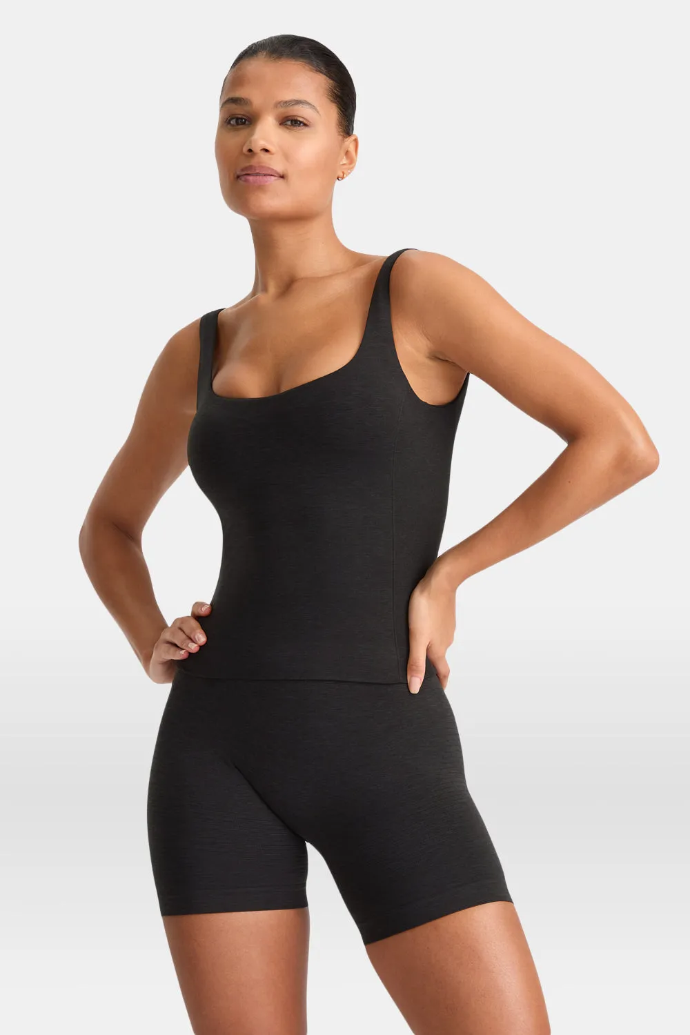 Sculpt Seamless Built-In Bra Vest - Black Marl sold by TALA