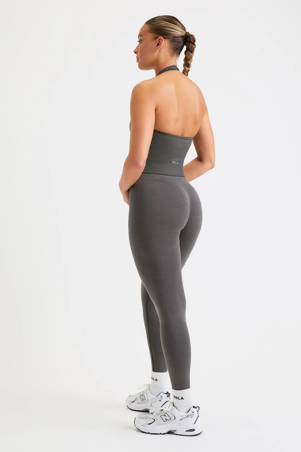 Sculpt Seamless Halter Tank - Dark Olive Marl sold by TALA product image thumbnail 3