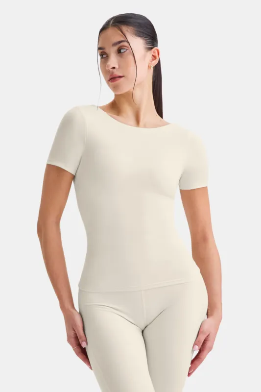 DayFlex Twist Back T-Shirt - Buttermilk sold by TALA