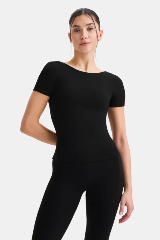 DayFlex Twist Back T-Shirt - Shadow Black sold by TALA