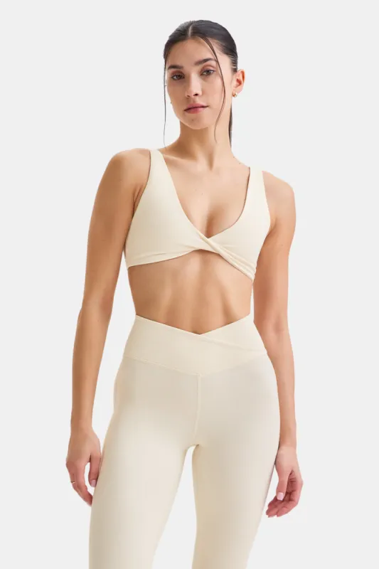 DayFlex Twist Front Sports Bra - Buttermilk sold by TALA