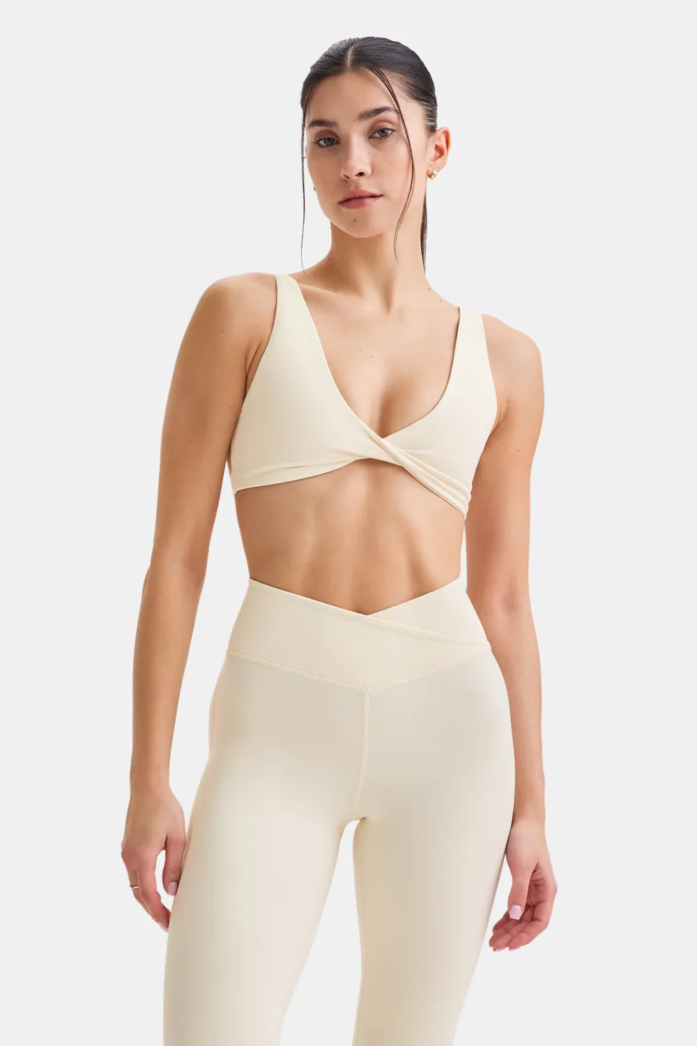 DayFlex Twist Front Sports Bra - Buttermilk sold by TALA