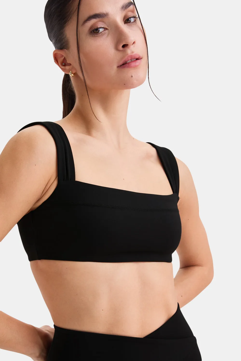 DayFlex Ruched Bandeau Sports Bra - Shadow Black sold by TALA