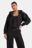 Cocoon Zip Through Hoodie - Black sold by TALA