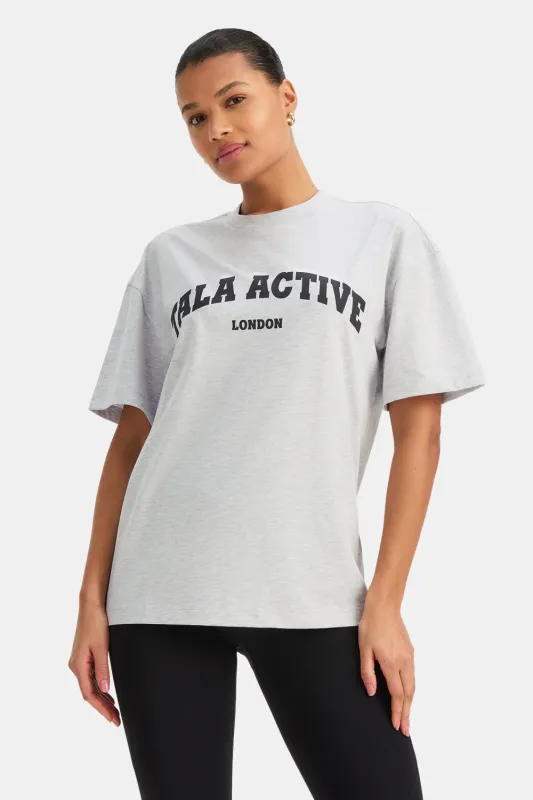 TALA Active Logo Tee - Grey Marl sold by TALA