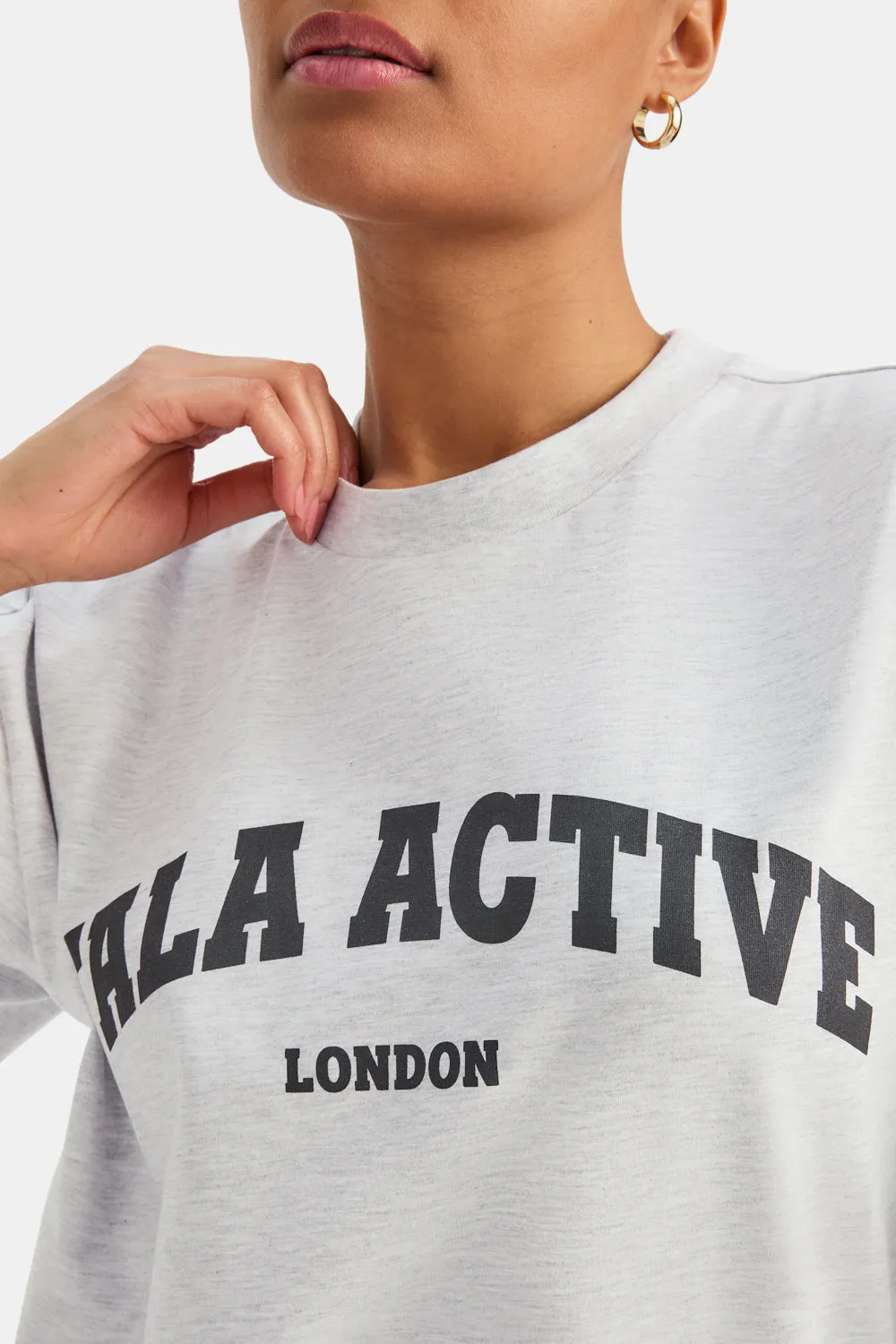 TALA Active Logo Tee - Grey Marl sold by TALA product image thumbnail 3
