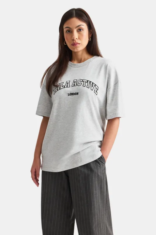 TALA Active Applique Tee - Grey Marl sold by TALA