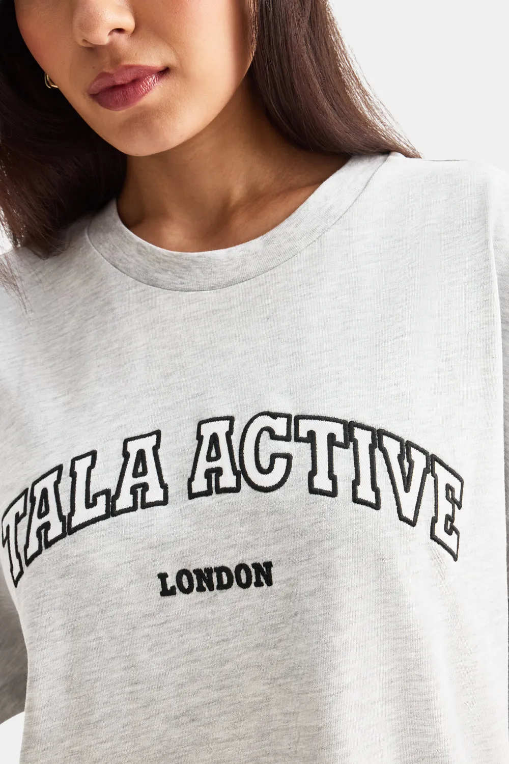 TALA Active Applique Tee - Grey Marl sold by TALA product image thumbnail 2