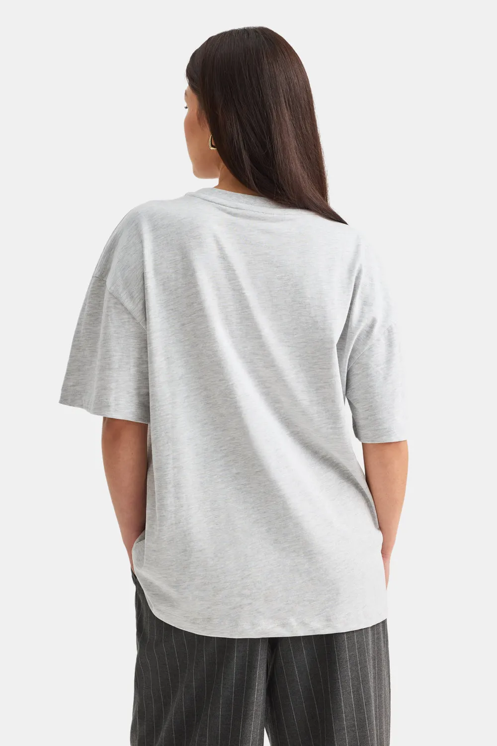 TALA Active Applique Tee - Grey Marl sold by TALA product image thumbnail 3