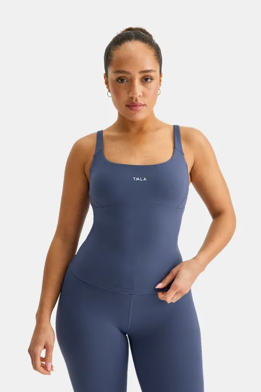 SkinLuxe Scoop Neck Full Length Vest - Vintage Blue sold by TALA