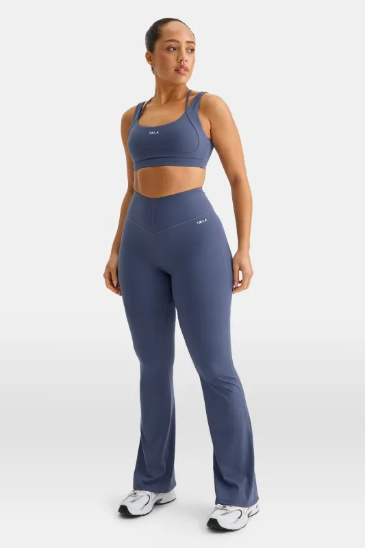 SkinLuxe V-Waist Flared Legging - Vintage Blue sold by TALA