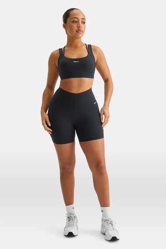 SkinLuxe High V-Waisted Shorts - Shadow Black sold by TALA