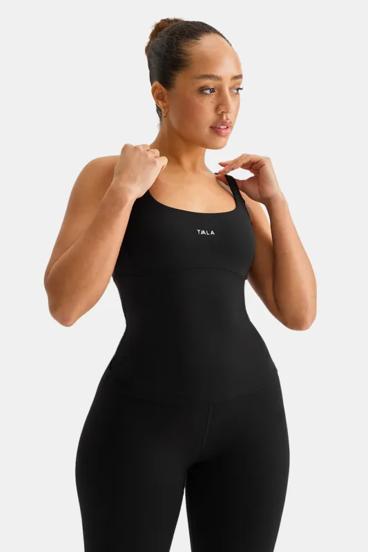 SkinLuxe Scoop Neck Full Length Vest - Shadow Black sold by TALA