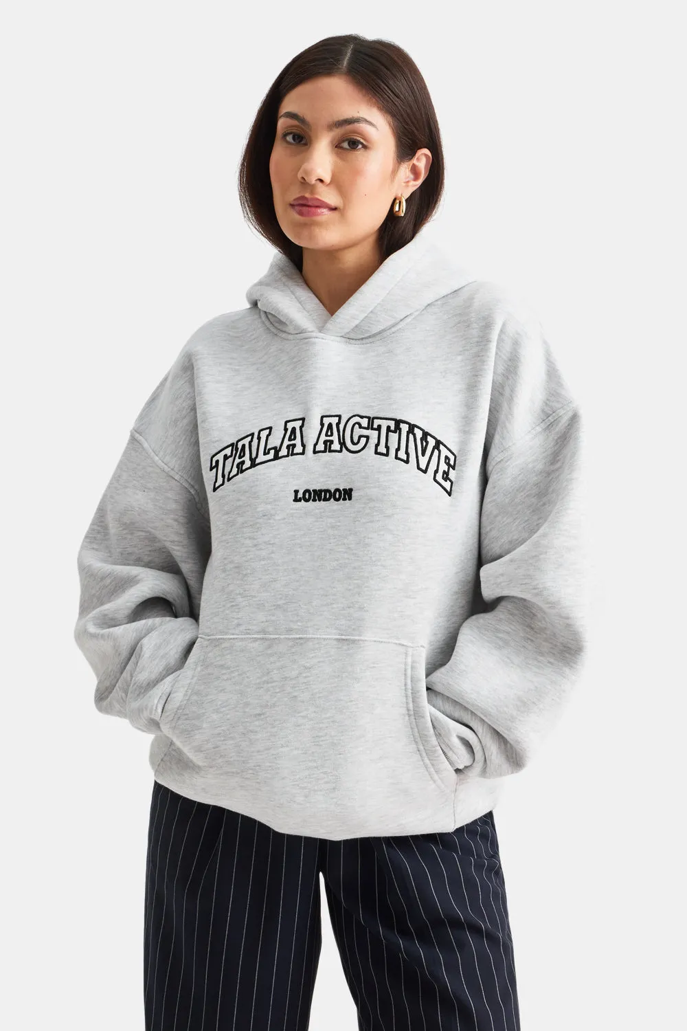 TALA Active Applique Hoodie - Grey Marl sold by TALA