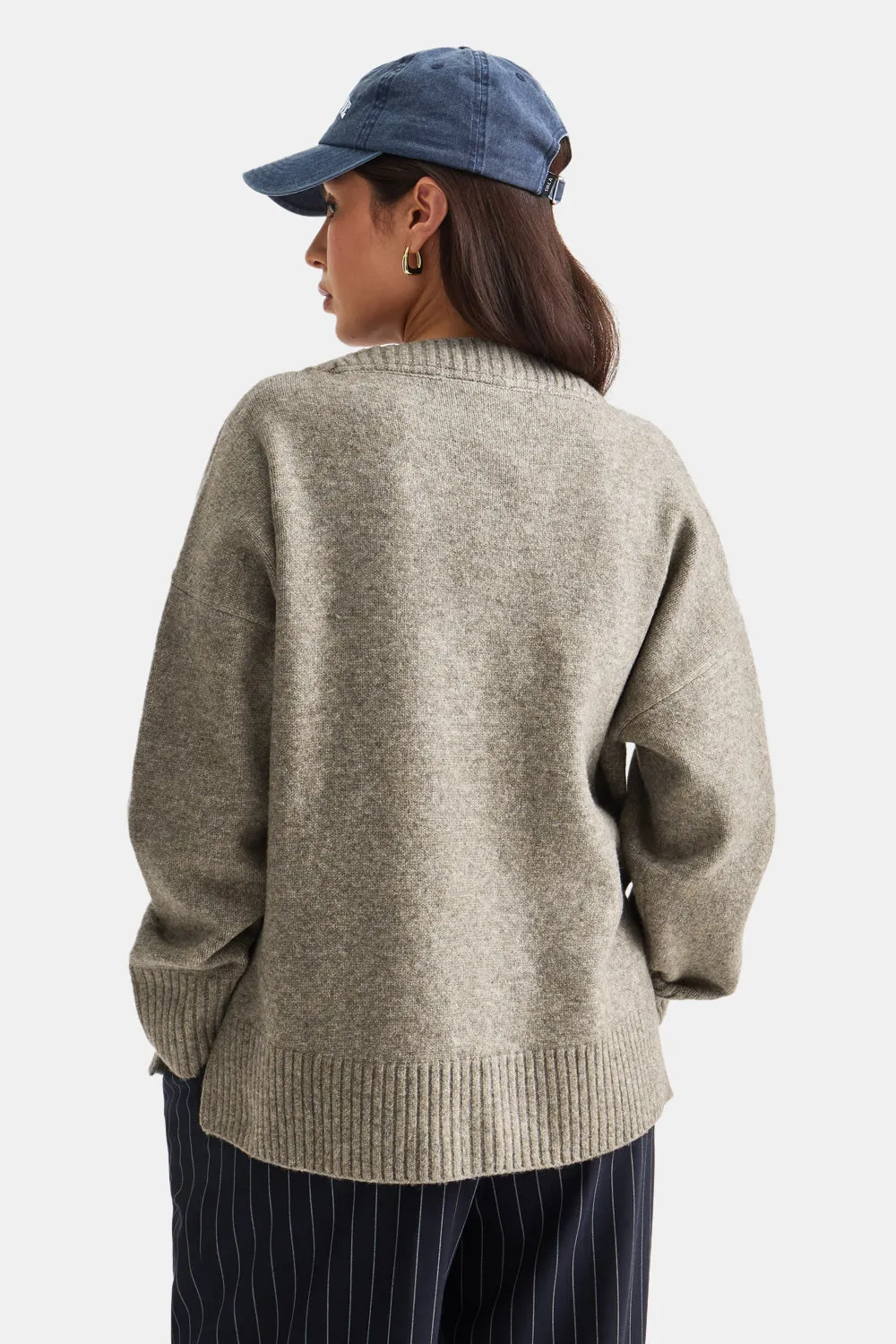 V Neck Jumper - Oat Marl sold by TALA product image thumbnail 4